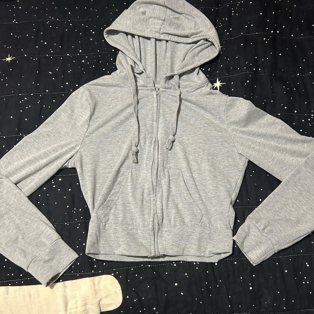 Gray Zip-Up Hoodie